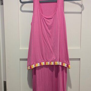 Trina Turk Pink Fusion Richmond Tassel popover dress